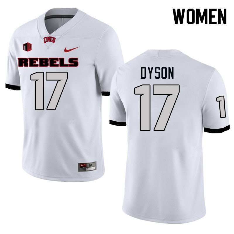 Women #17 Traivon Dyson UNLV Rebels College Football Jerseys Stitched-White